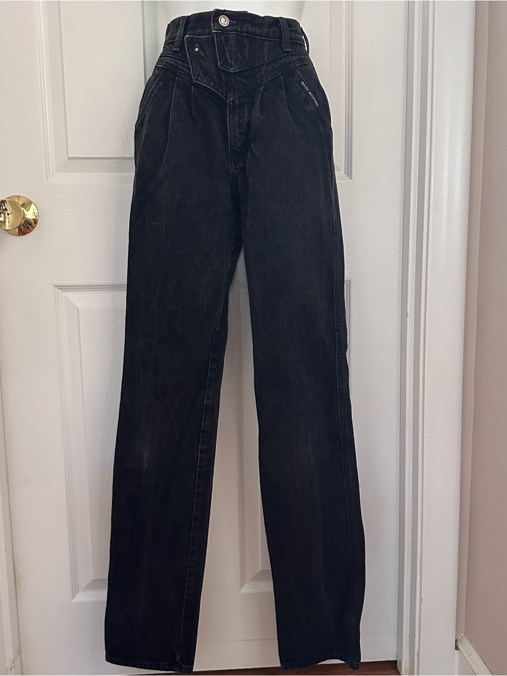 Rocky Mountain Western Jeans Women's Size 25/1 High Waist Pleated Black USA Made